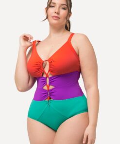 Grote Maten Badpak, Dames, turquoise, Maat: 62, Synthetische vezels/Elastaan, Ulla Popken
