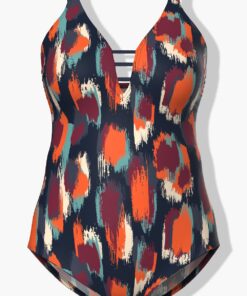 Grote Maten Badpak, Dames, blauw, Maat: 62, Synthetische vezels/Elastaan, Ulla Popken