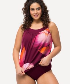 Grote Maten Tankini, Dames, rood, Maat: 50, Synthetische vezels/Elastaan, Ulla Popken