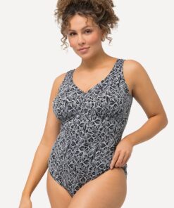 Grote Maten Badpak, Dames, zwart, Maat: 54, Synthetische vezels/Polyester/Elastaan, Ulla Popken