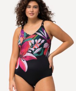 Grote Maten Badpak, Dames, zwart, Maat: 50, Polyester/Synthetische vezels/Elastaan, Ulla Popken