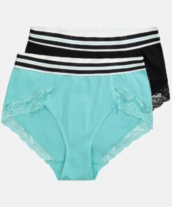 Grote Maten Taille slips, Dames, turquoise, Maat: 62/64, Katoen/Synthetische vezels/Elastaan, Ulla Popken