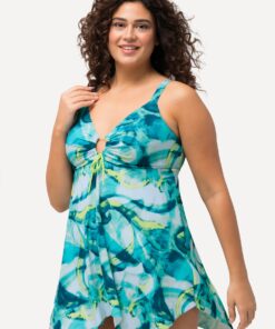 Grote Maten Badjurk, Dames, blauw, Maat: 42, Synthetische vezels/Elastaan, Ulla Popken
