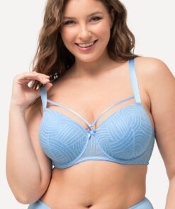Grote Maten Beugelbeha, Dames, blauw, Maat: 90D, Synthetische vezels/Elastaan, Ulla Popken