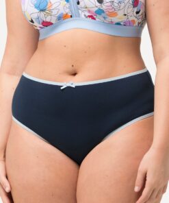 Grote Maten Midislips, Dames, blauw, Maat: 58/60, Katoen, Ulla Popken