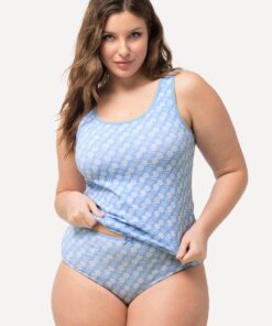 Grote Maten Tanktops, Dames, blauw, Maat: 50/52, Katoen, Ulla Popken