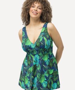 Grote Maten Badjurk, Dames, blauw, Maat: 50, Synthetische vezels/Elastaan, Ulla Popken