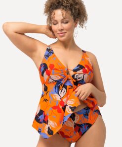 Grote Maten Tankini, Dames, oranje, Maat: 60, Polyester/Synthetische vezels/Elastaan, Ulla Popken
