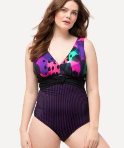 Grote Maten Badpak, Dames, zwart, Maat: 62, Polyester/Synthetische vezels/Elastaan, Ulla Popken