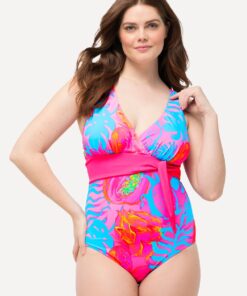 Grote Maten Badpak, Dames, turquoise, Maat: 42, Polyester/Synthetische vezels/Elastaan, Ulla Popken