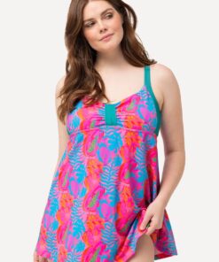 Grote Maten Badjurk, Dames, turquoise, Maat: 50, Polyester/Synthetische vezels/Elastaan, Ulla Popken