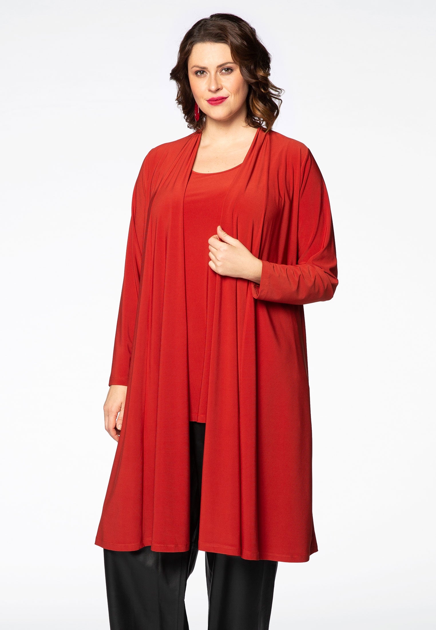 Yoek Vest geplooid | Oranje | Maat 58/60