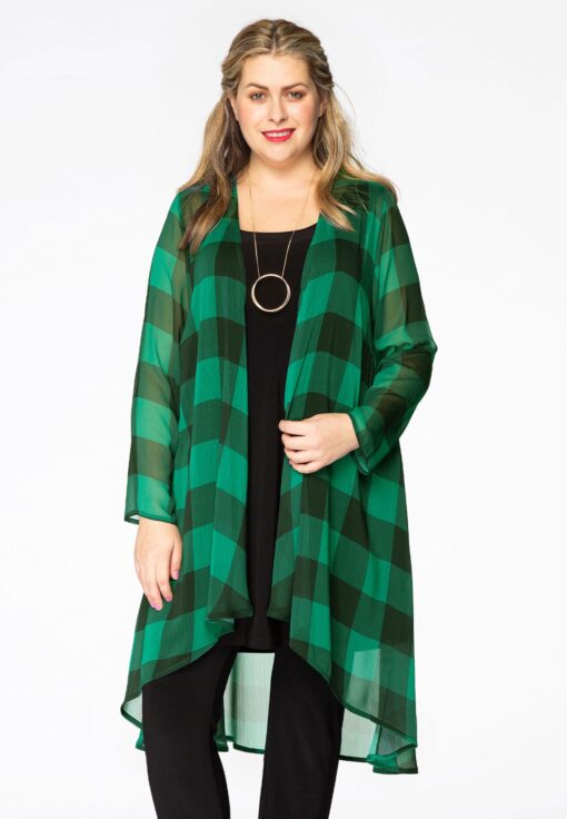 Yoek Vest-blouse CARREAU | Groen | Maat 38/40