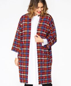 Yoek Cardigan CHECK | Rood | Maat 54/56