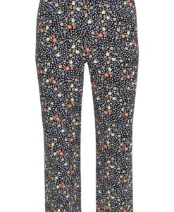 Yoek Trousers long FLOWER RAIN | Zwart | Maat 42/44