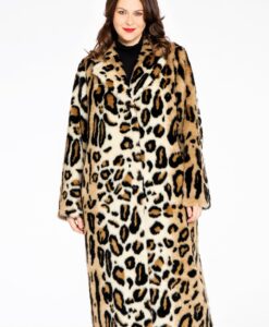 Yoek Mantel fur | Bruin | Maat 48