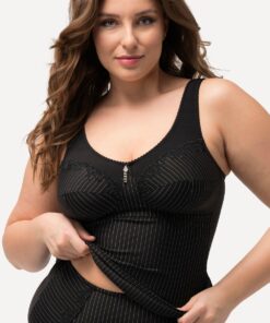 Grote Maten Bodyforming-hemd, Dames, zwart, Maat: 85D, Synthetische vezels/Elastaan, Ulla Popken