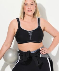 Grote Maten sportbeha, Dames, zwart, Maat: 115D, Synthetische vezels/Elastaan, Ulla Popken