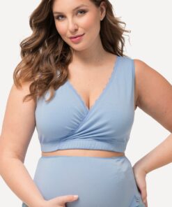 Grote Maten Bellieva borstvoedings-bustier, Dames, blauw, Maat: 54/56, Katoen, Ulla Popken