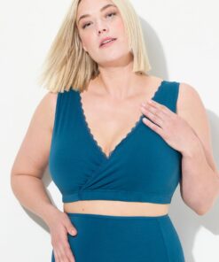 Grote Maten Bellieva borstvoedings-bustier, Dames, turquoise, Maat: 58/60, Katoen, Ulla Popken