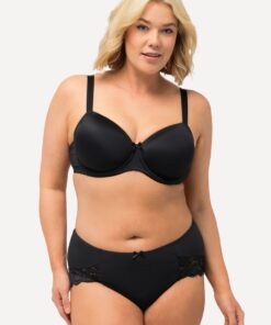 Grote Maten Set van 2 taille slips met kant, Dames, zwart, Maat: 54/56, Katoen/Synthetische vezels/Elastaan, Ulla Popken