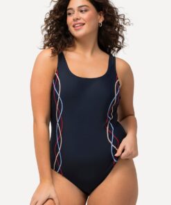 Grote Maten Badpak, Dames, blauw, Maat: 48, Synthetische vezels/Elastaan, Ulla Popken