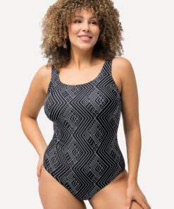 Grote Maten Badpak, Dames, zwart, Maat: 50/52, Polyester/Synthetische vezels/Elastaan, Ulla Popken