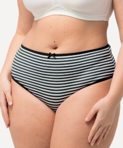 Grote Maten Midi-slips, Dames, zwart, Maat: 50/52, Katoen, Ulla Popken