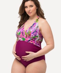 Grote Maten Bellieva badpak, Dames, roze, Maat: 54, Synthetische vezels/Elastaan, Ulla Popken