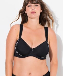 Grote Maten Beugelbeha, Dames, zwart, Maat: 90D, Synthetische vezels/Elastaan/Polyester, Ulla Popken