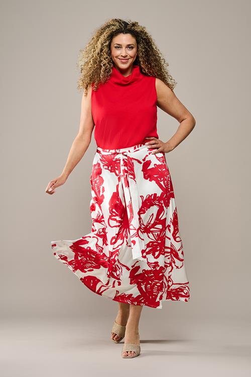 Carissa Print Rok Rood / Wit Maxi