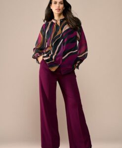Caylee Print Blouse Dark Berry