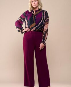 Caylee Print Blouse Dark Berry Maxi