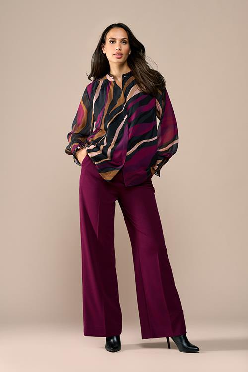Caylee Print Blouse Dark Berry