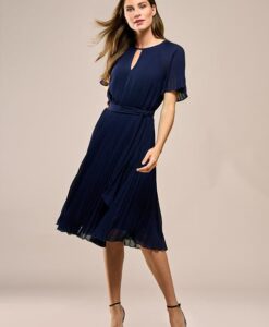 Haily Plisse Jurk Navy