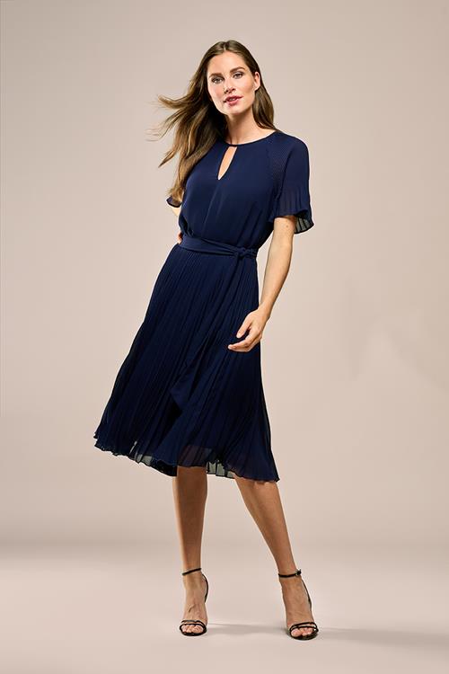 Haily Plisse Jurk Navy