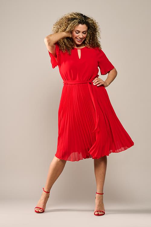 Haily Plisse Jurk Rood Maxi