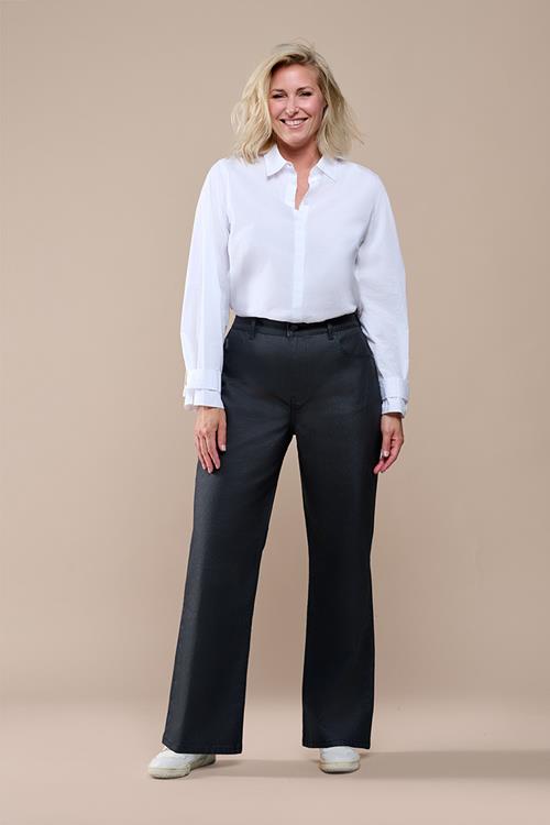 Lienna Coated Broek Zwart Maxi