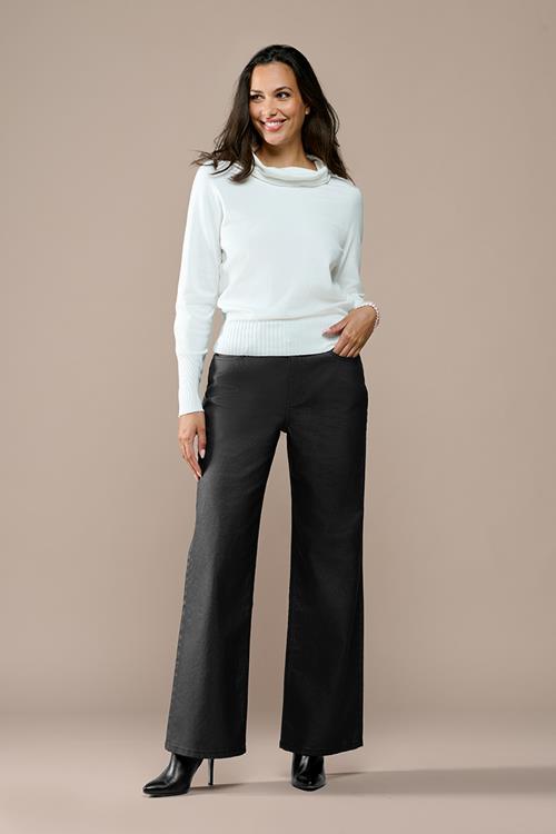 Lienna Coated Broek Zwart