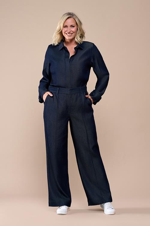 Macey Denim Blouse Denim Dark Maxi