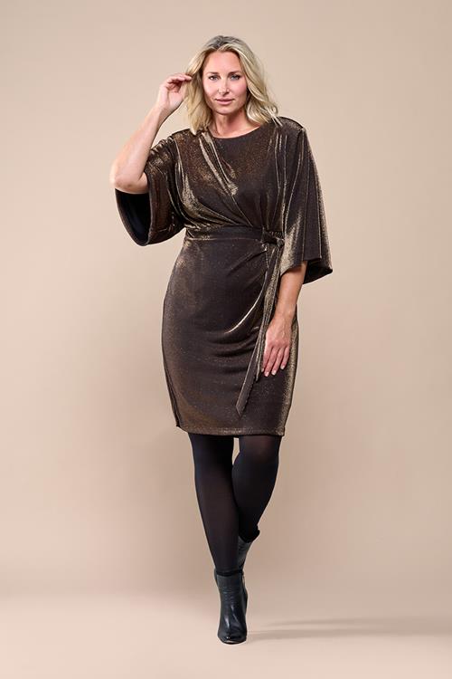 Milan Metallic Jurk Brons Maxi