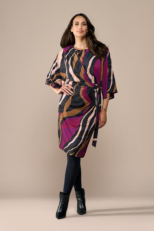 Milan Print Jurk Dark Berry