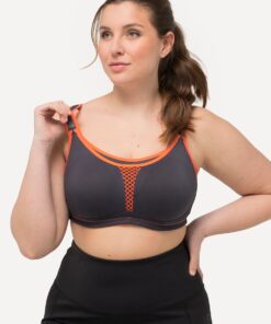 Grote Maten Sportbeha, Dames, grijs, Maat: 115D, Synthetische vezels/Elastaan/Polyester, Ulla Popken
