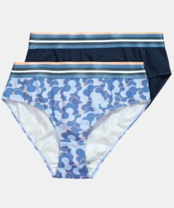 Grote Maten Midislips, Dames, blauw, Maat: 46/48, Katoen, Ulla Popken