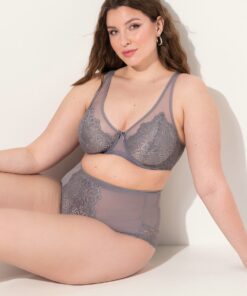Grote Maten Beugel BH, Dames, grijs, Maat: 100C, Synthetische vezels/Elastaan, Ulla Popken