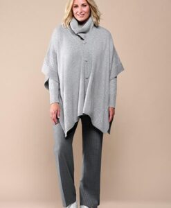Ayla Lurex Poncho Grijs / Zilver Maxi