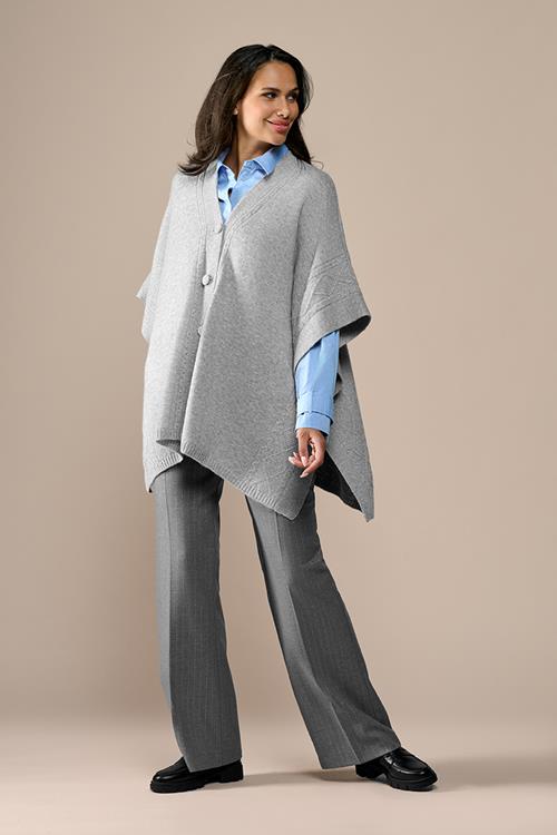 Ayla Lurex Poncho Grijs / Zilver