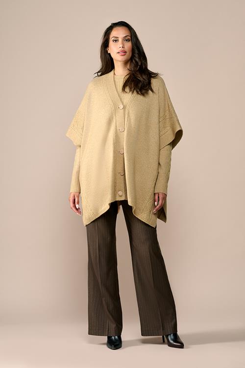 Ayla Lurex Poncho Zand / Goud