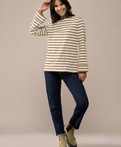 Caroline Tensen Chester Streep Top Ecru / Camel