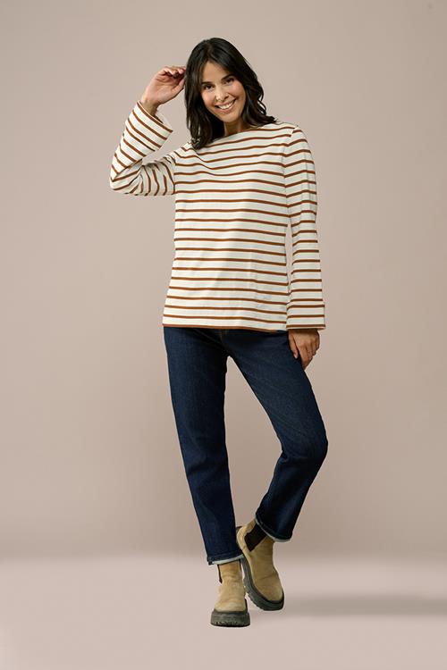 Caroline Tensen Chester Streep Top Ecru / Camel